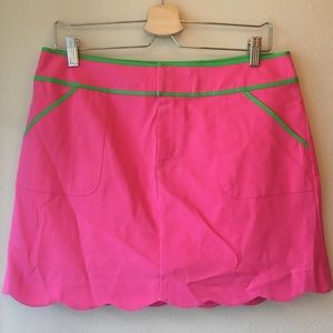 Lilly Pulitzer Scalloped Hot Pink and Green Skirt